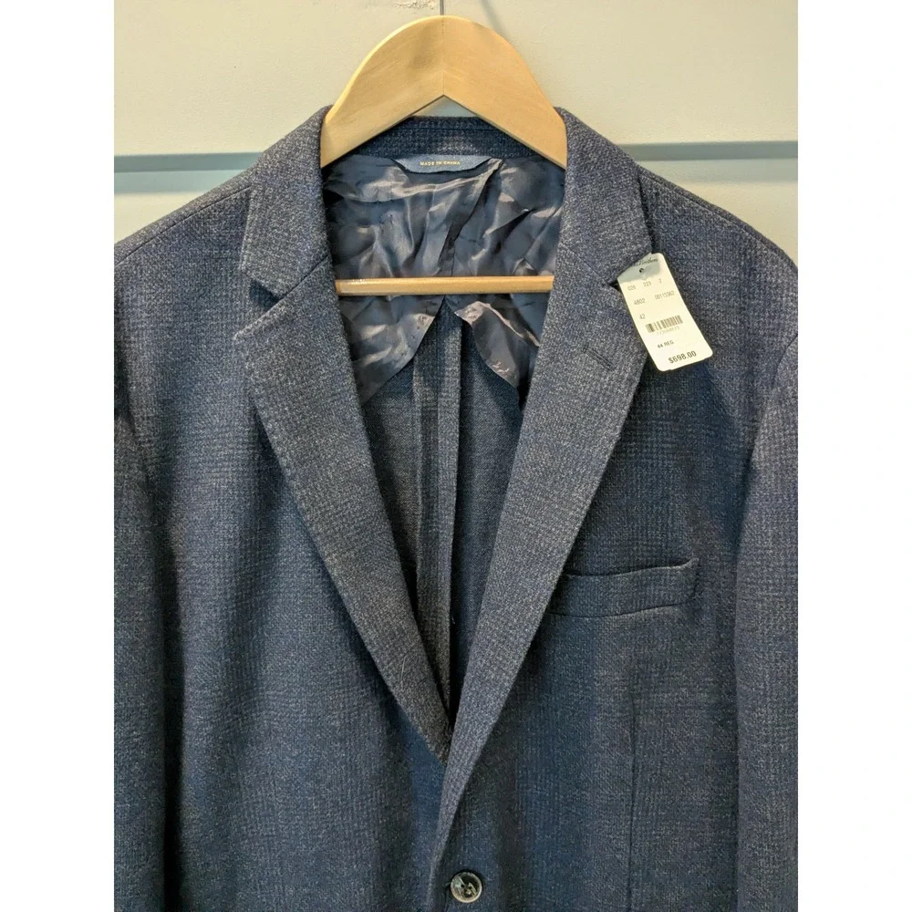 Brooks Brothers 1818 Regent Navy Plaid Wool/Cotton Super Soft Jacket Blazer  44R - Picture 2 of 16